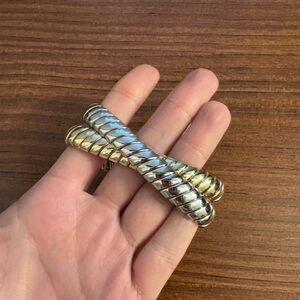 J Crew silver and gold bracelets 
Elastic stretchy 
Nwt
